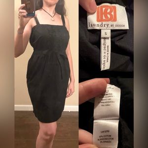 Black Empire Cocktail Dress, Laundry By Design, Small